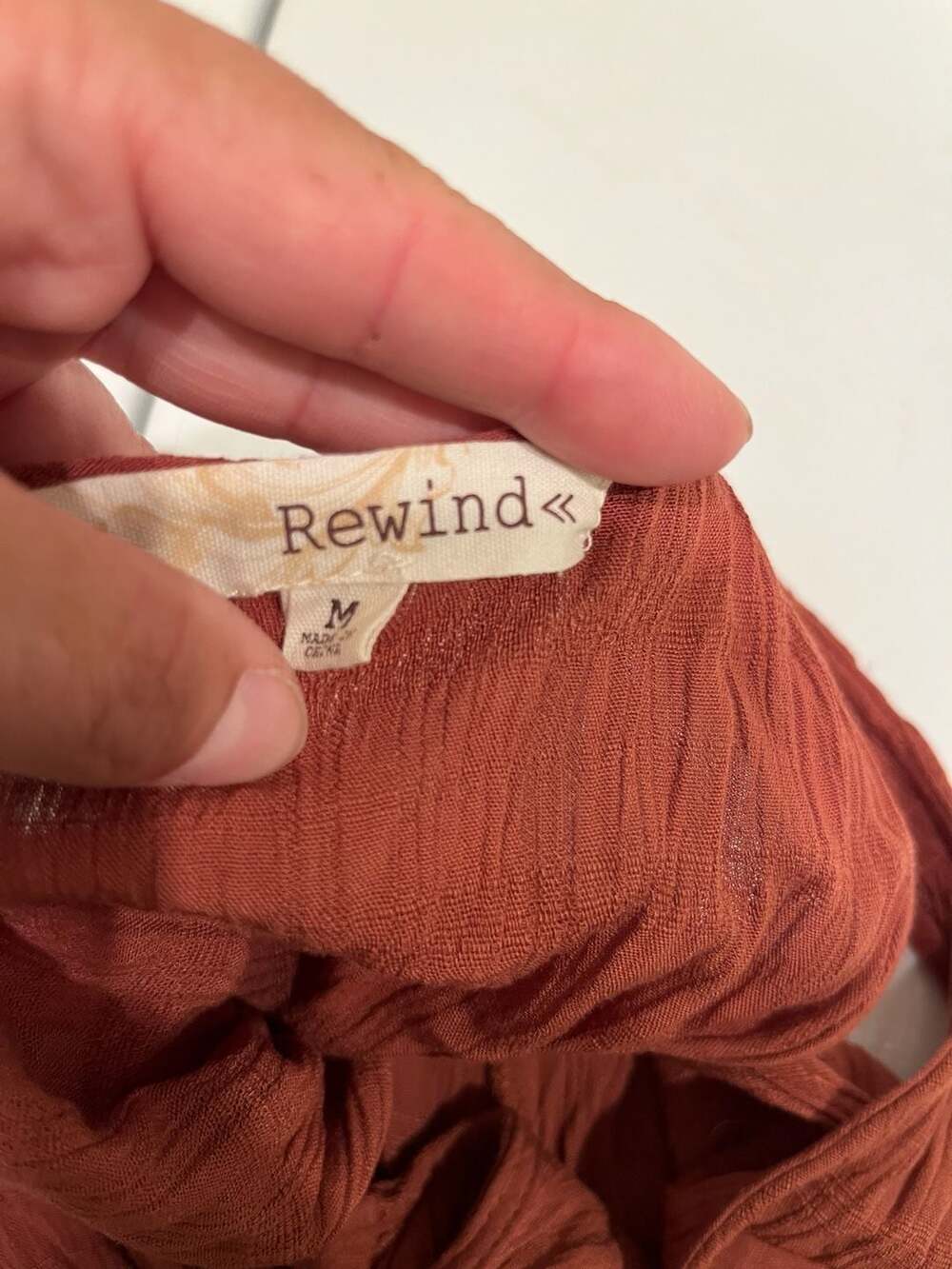 Rewind Juniors Button-Front Hi-Low Maxi Dress in Rust - Picture 8 of 8